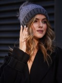 Graphite herringbone winter hat C44 - Online store - Boutique